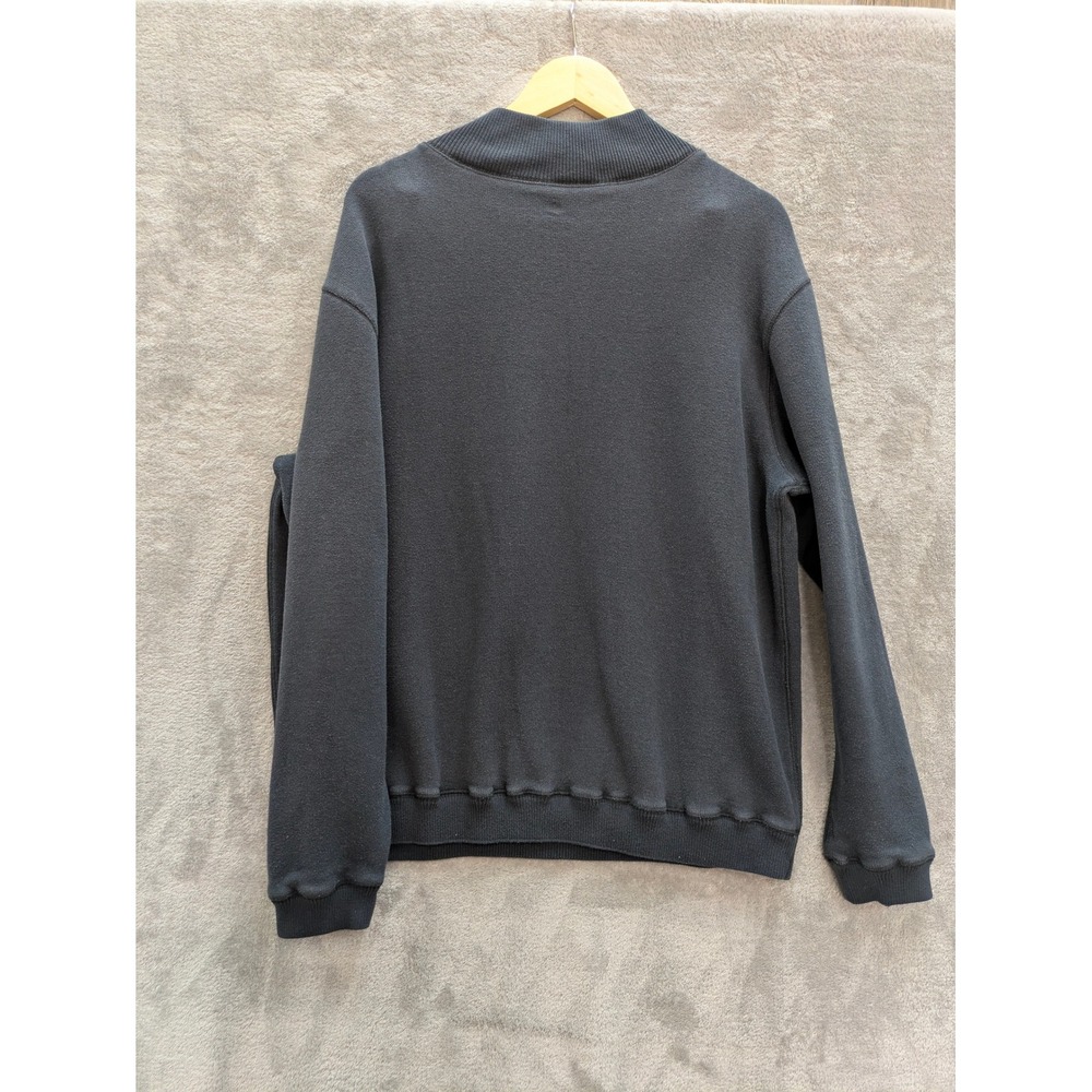 Retro Quarter Zip Sweatshirt Mens L Disneyland 1955 Embroidered Mock Neck Black
